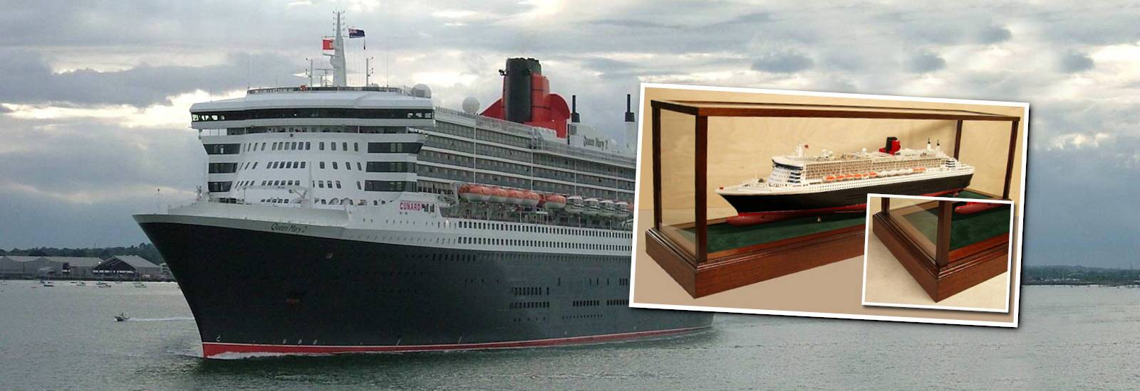 Modell der Cunard Queen Mary 2