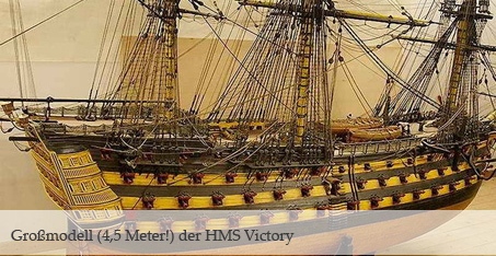Detailgetreues Schiffsmodell der HMS Victory von Nautical Arts Hesemann
